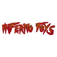 the logo for inferno toys on a black background